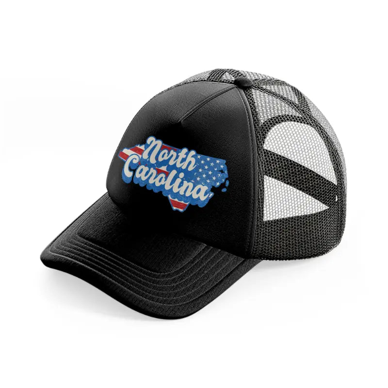 north carolina flag-black-trucker-hat