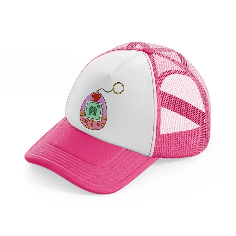 egg keychain-neon-pink-trucker-hat