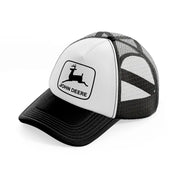 john deere logo-black-and-white-trucker-hat