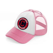 cleveland indians pink and white trucker hat