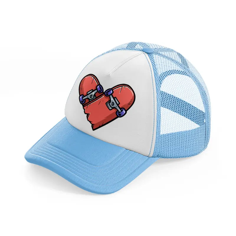love skateboard-sky-blue-trucker-hat