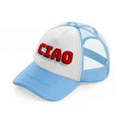 ciao red sky blue trucker hat