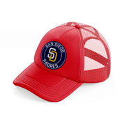 san diego padres badge-red-trucker-hat