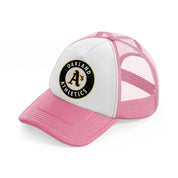 oakland athletics badge-pink-and-white-trucker-hat