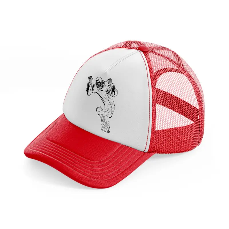 flying ghost red and white trucker hat