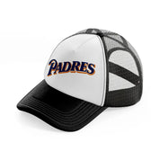 padres minimalist-black-and-white-trucker-hat