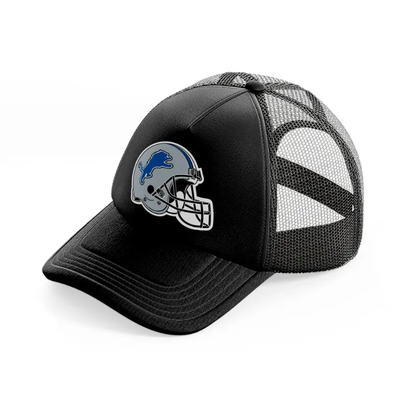 detroit lions helmet-black-trucker-hat