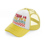 this is my 70's costume yellow trucker hat