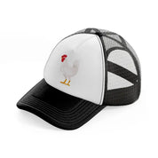 049-rooster-black-and-white-trucker-hat