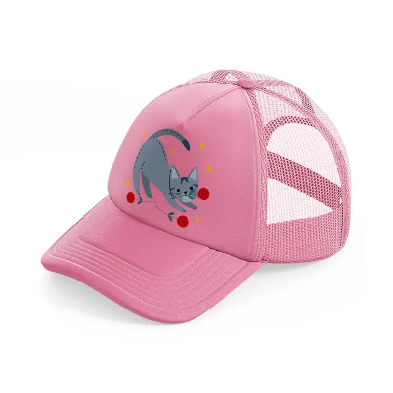 004-flower-pink-trucker-hat