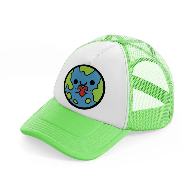 earth love-lime-green-trucker-hat