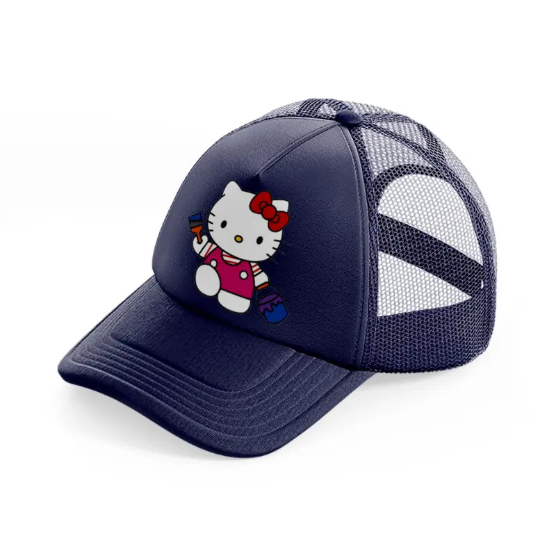 hello kitty painter navy blue trucker hat