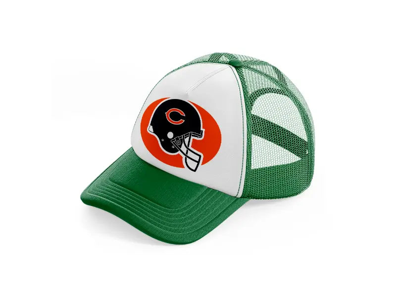 chicago bears helmet-green-and-white-trucker-hat