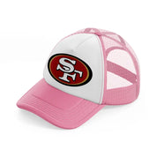 49ers logo-pink-and-white-trucker-hat