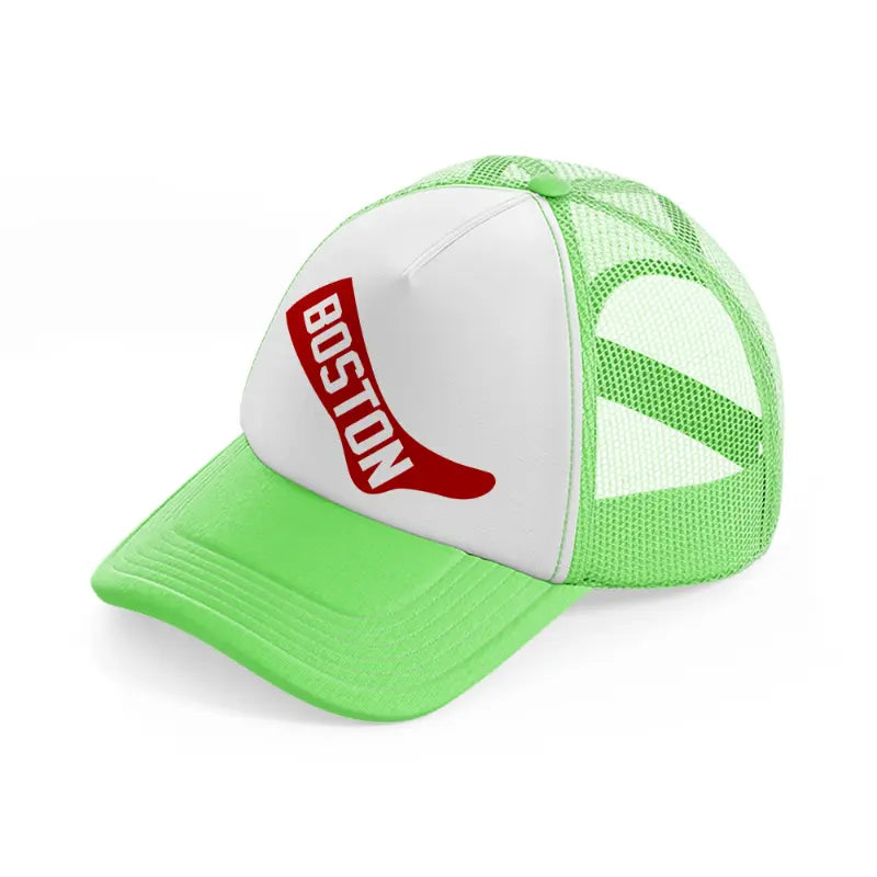 boston sock lime green trucker hat