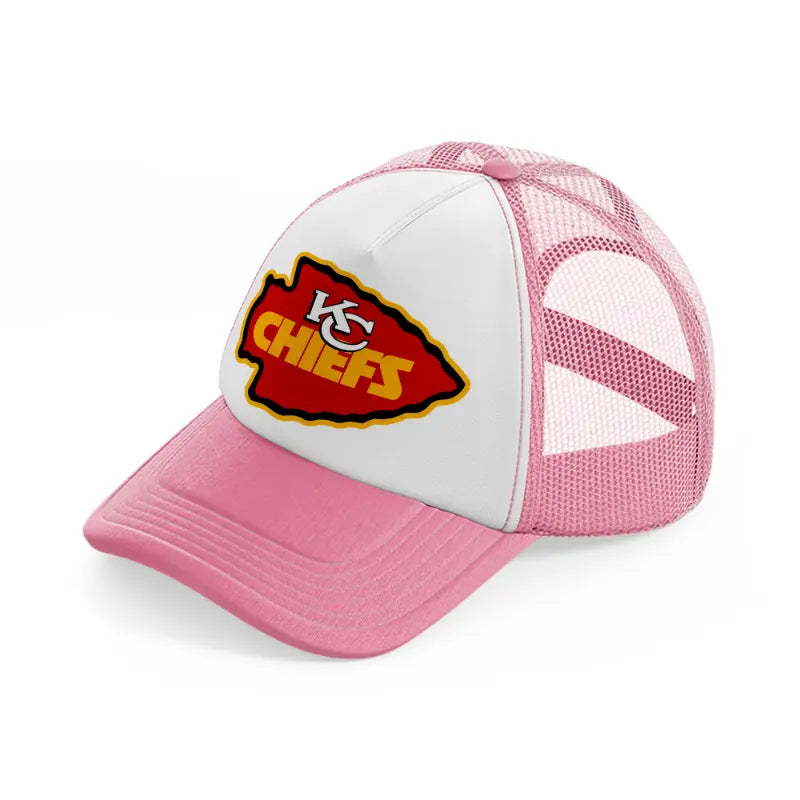kc chiefs-pink-and-white-trucker-hat