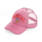 football game day vibes-pink-trucker-hat
