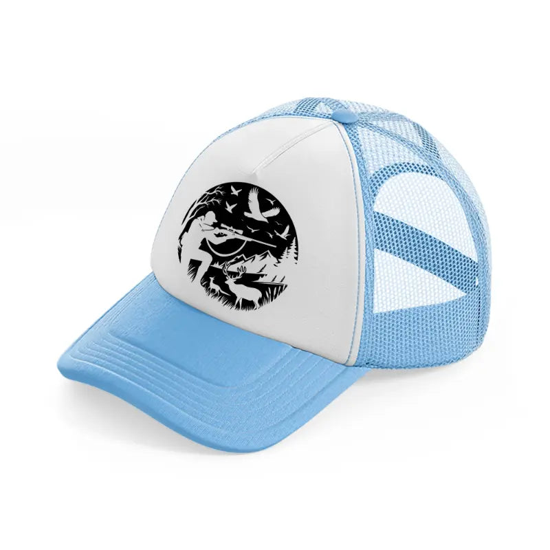 hunter figure-sky-blue-trucker-hat