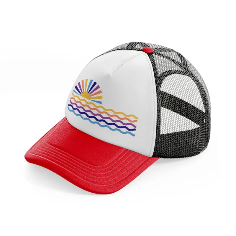 sunset-red-and-black-trucker-hat