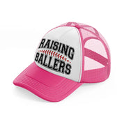 raising ballers neon pink trucker hat