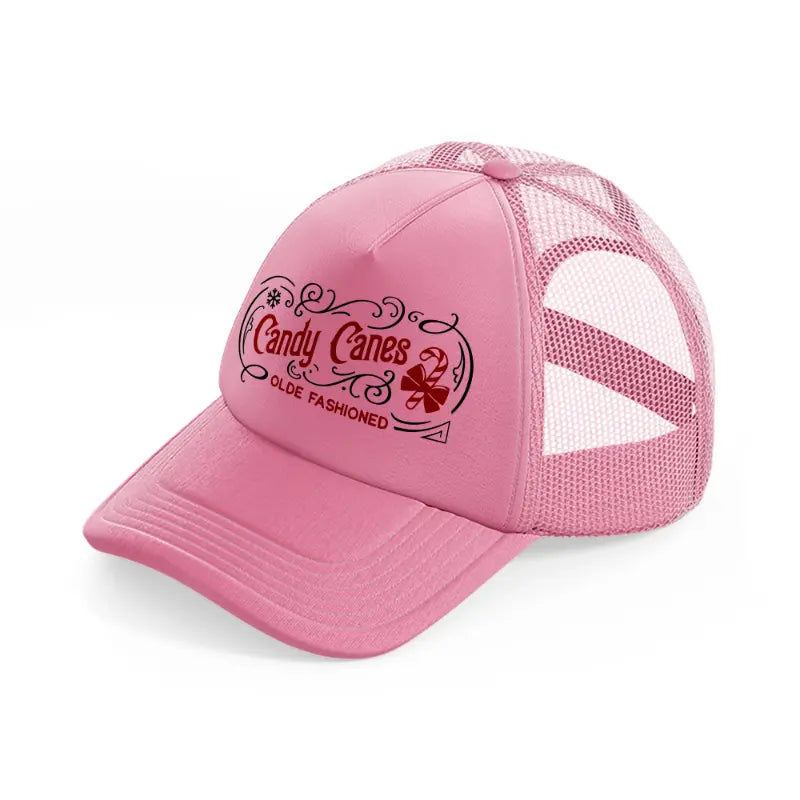 candy canes olde fashioned pink trucker hat