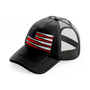 baseball american flag-black-trucker-hat