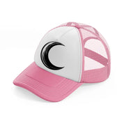 crescent moon-pink-and-white-trucker-hat