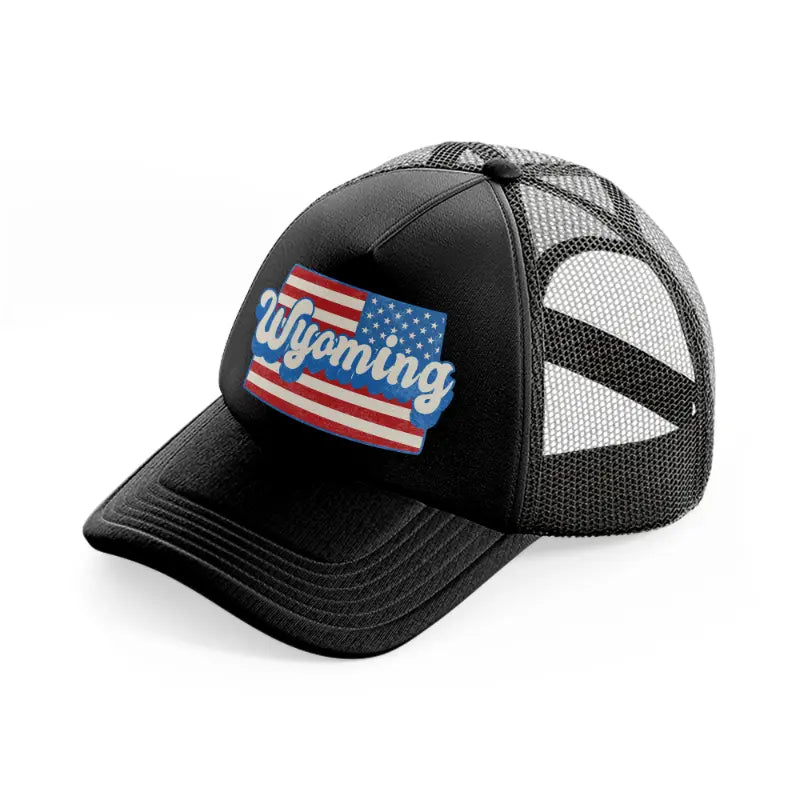 wyoming flag-black-trucker-hat