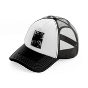 ghost hands black and white trucker hat