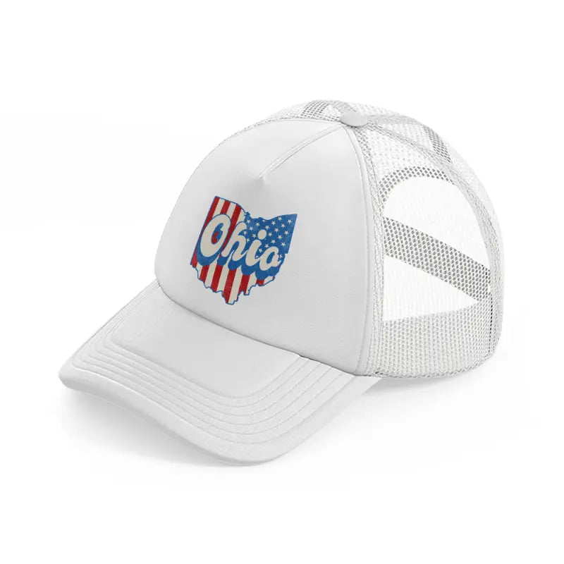 ohio flag white trucker hat