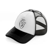 heart black and white trucker hat