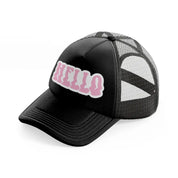 hello-black-trucker-hat