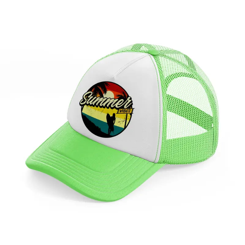 summer vibes lime green trucker hat