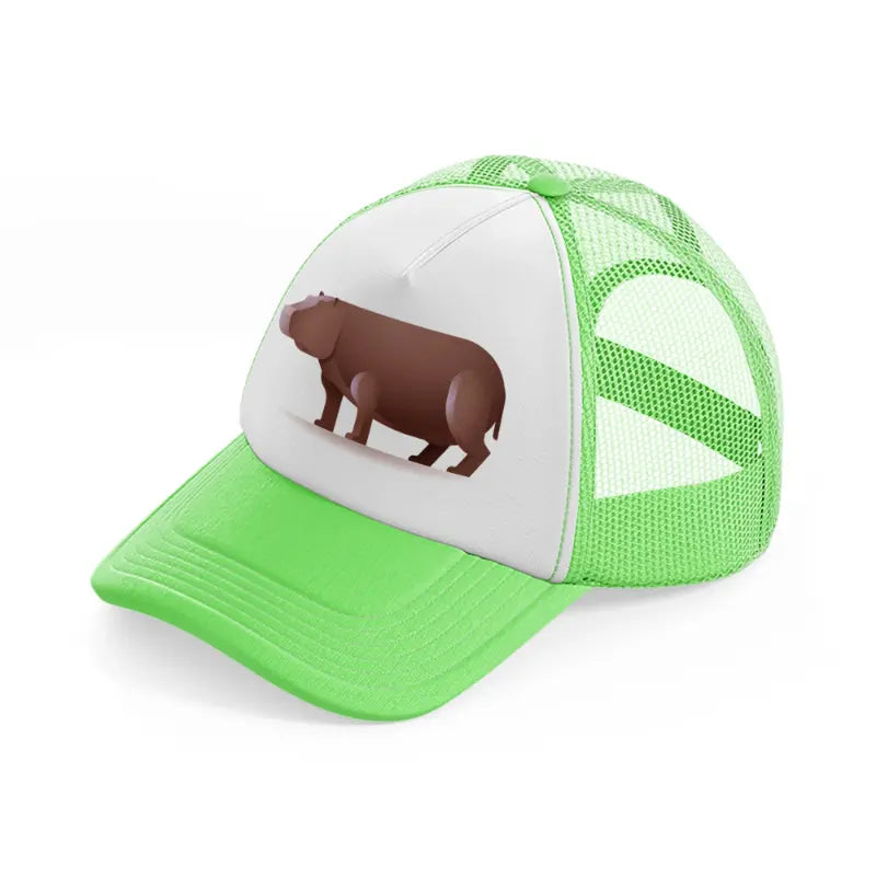 007-hippopotamus-lime-green-trucker-hat