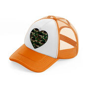 camo heart orange trucker hat