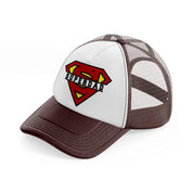 super dad color-brown-trucker-hat