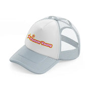 forever young-grey-trucker-hat