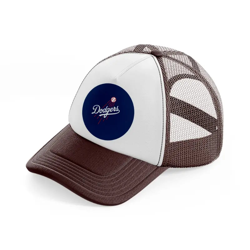 dodgers badge-brown-trucker-hat