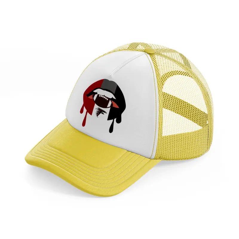 atlanta falcons mouth-yellow-trucker-hat