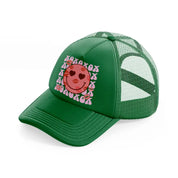 kissing smiley green trucker hat