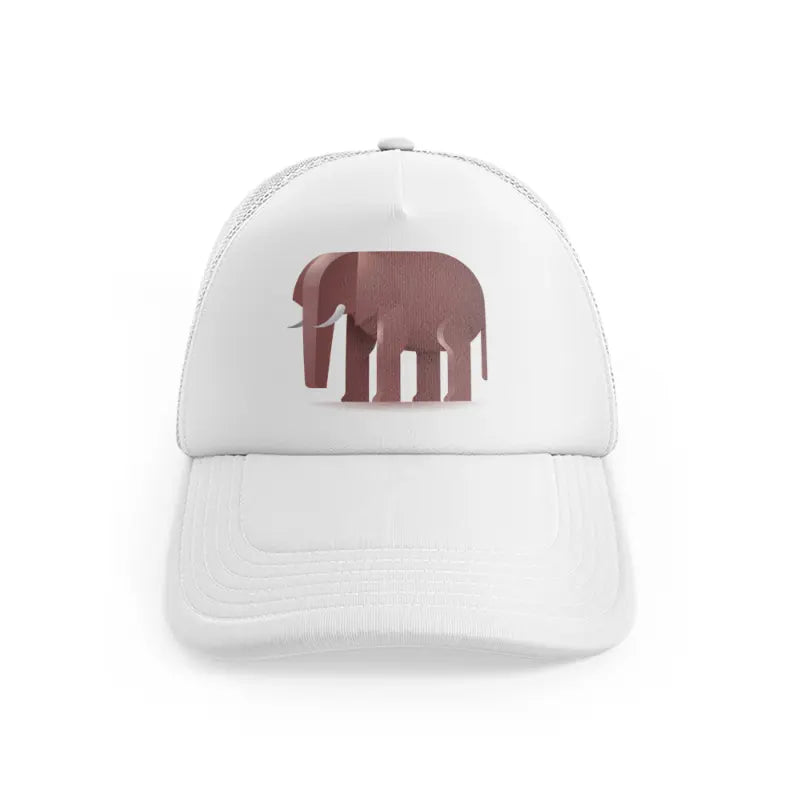 003 elephant white trucker hat