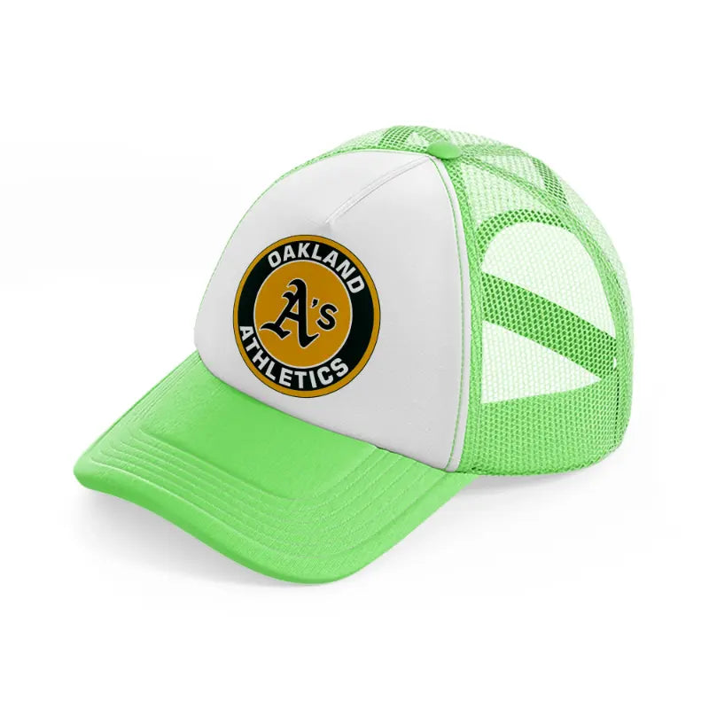 oakland athletics yellow badge-lime-green-trucker-hat
