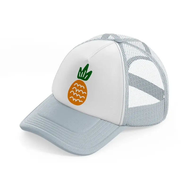 pineapple doodle-grey-trucker-hat