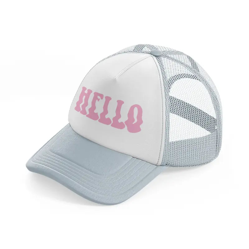 hello grey trucker hat