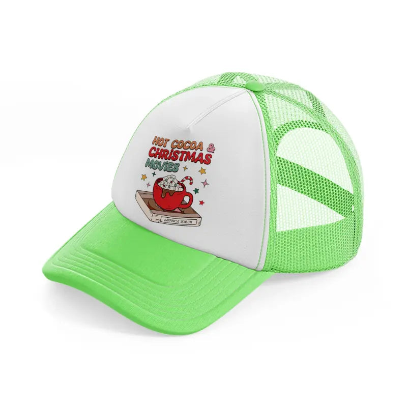 hot cocoa & christmas movies-lime-green-trucker-hat