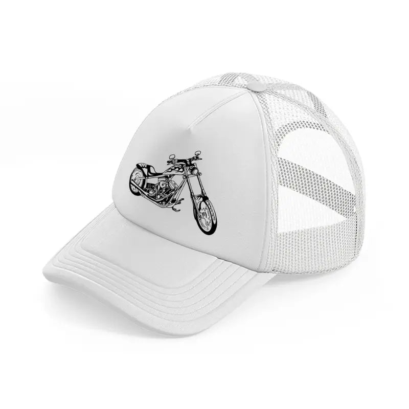 harley davidson vector bike-white-trucker-hat