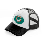 miami dolphins classic-black-and-white-trucker-hat