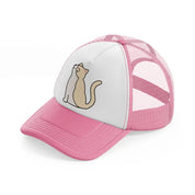 smiley cat-pink-and-white-trucker-hat