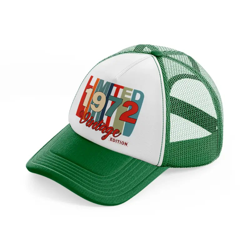 limited 1972 vintage edition-green-and-white-trucker-hat