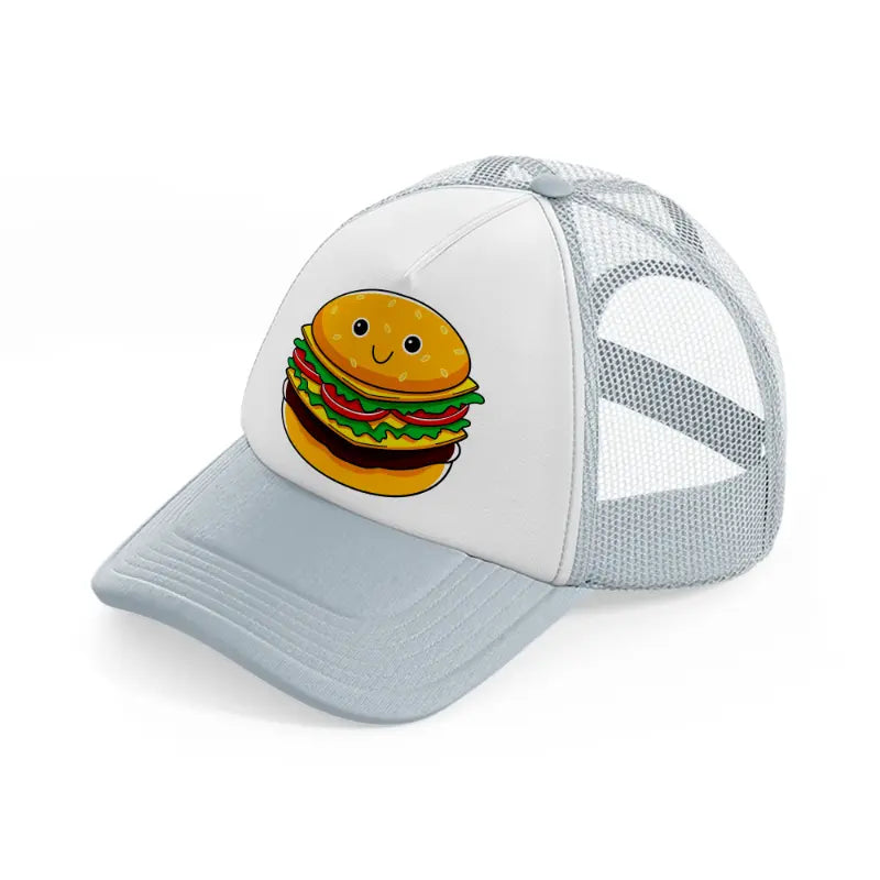 burger grey trucker hat